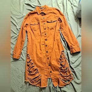 Burnt Orange XL Stretchy Demin dress Fashion Nova